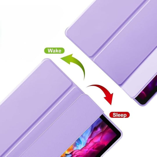 Smart Tri-fold Flip Case with Pencil Holder For Samsung Galaxy Tab A9 Plus - Purple