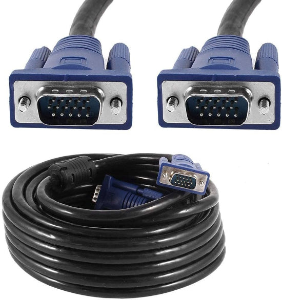 Cabel VGA Male To VGA Male 20m (Full HD VGA to VGA monitor cable & VGA lead, connects computers to screens/projectors 15-pin