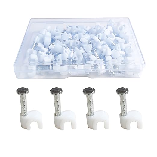 4mm Round Cable Wire Clips Plastic Cable Circle Clips Cable Management Electrical Wire Cord Tie Holder 100pcs