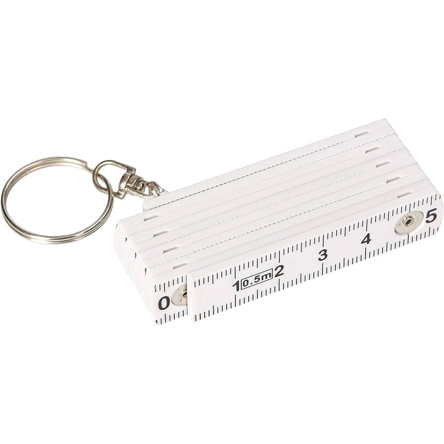 Mini Ruler as Key Ring Ruler 0.5 m White