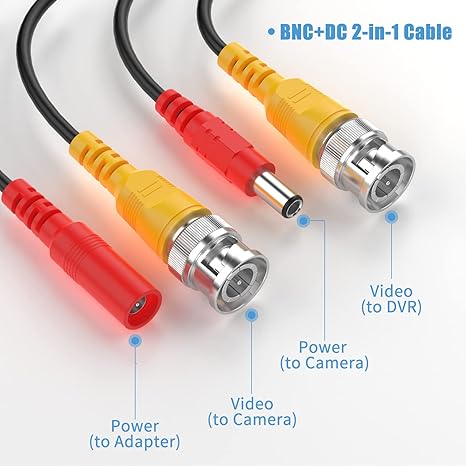 BNC Video + Power DC Extension Cable for CCTV Security 5M
