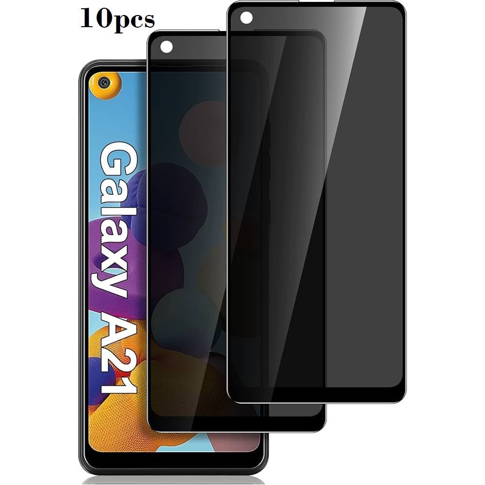 10pcs Tempered Glass For Samsung A21 / A21s - Black (Full Screen)