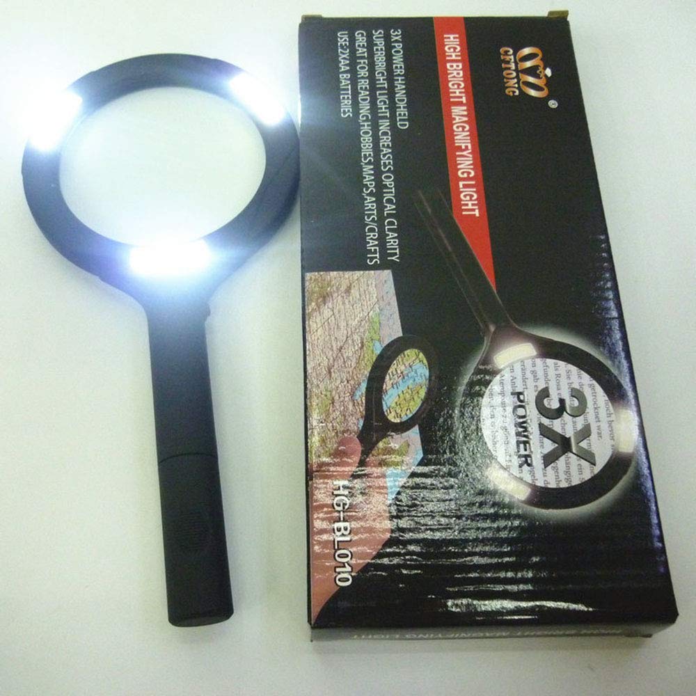 Loupe Handheld 3times Magnifying Glass Inspecting Coins Stamps Magnifier 