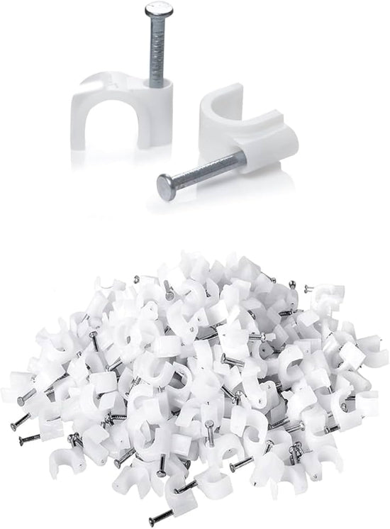 12mm Round Cable Wire Clips Plastic Cable Circle Clips Cable Management Electrical Wire Cord Tie Holder 100pcs