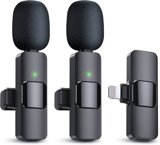 K9 Dual Wireless Microphone Plug and Play For iPhon-iPad, Mac Devices Lighting Connector