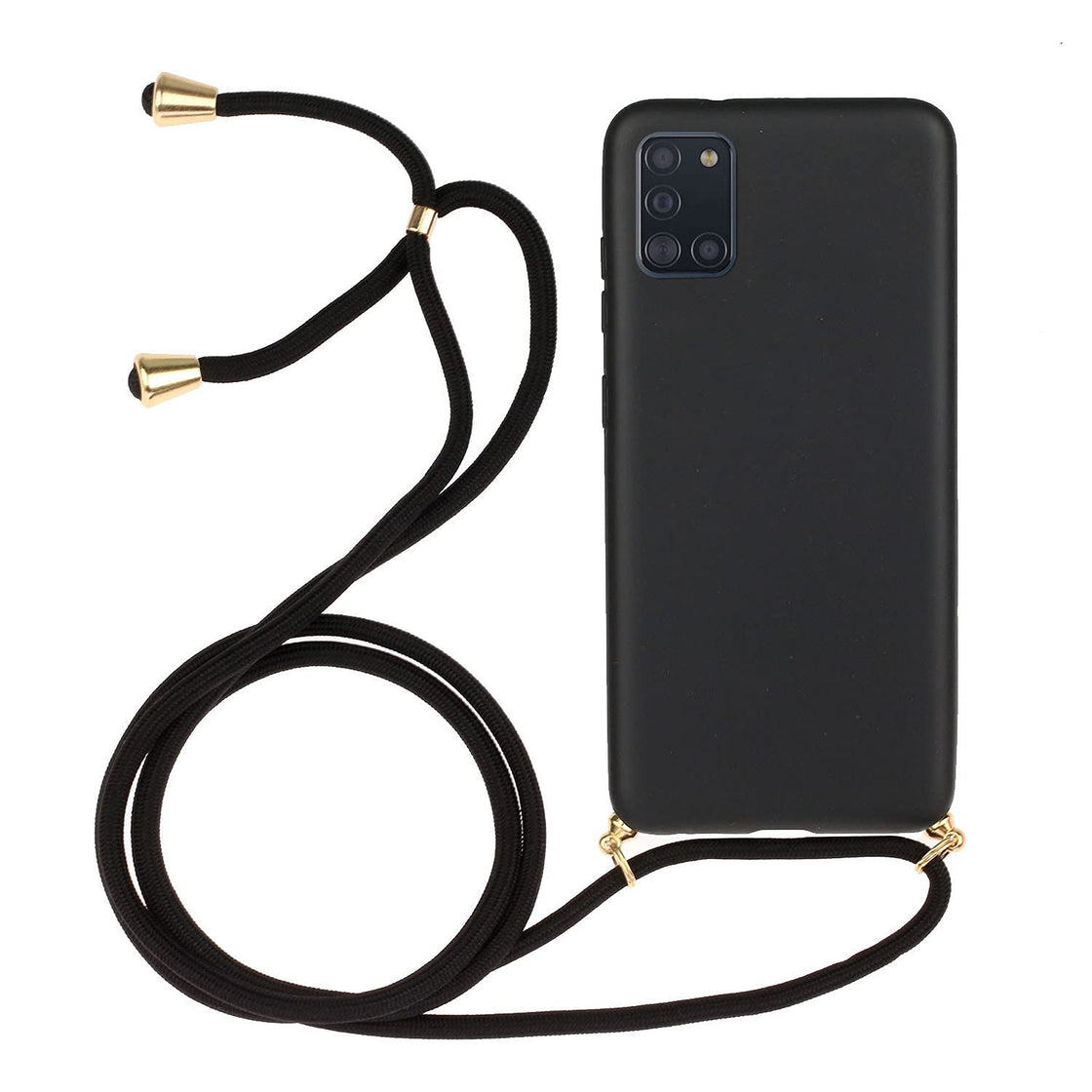 Premium Silicone Case With Cord for Sam A31 Black 