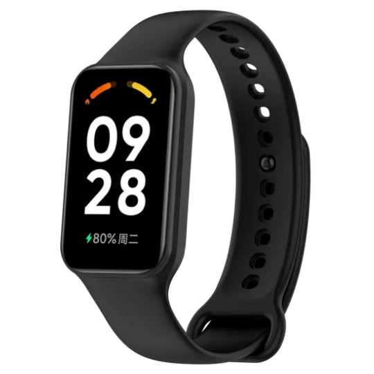 Silicone Watch Strap for Xiaomi Band 8 Active / Redmi Band 2 - Black