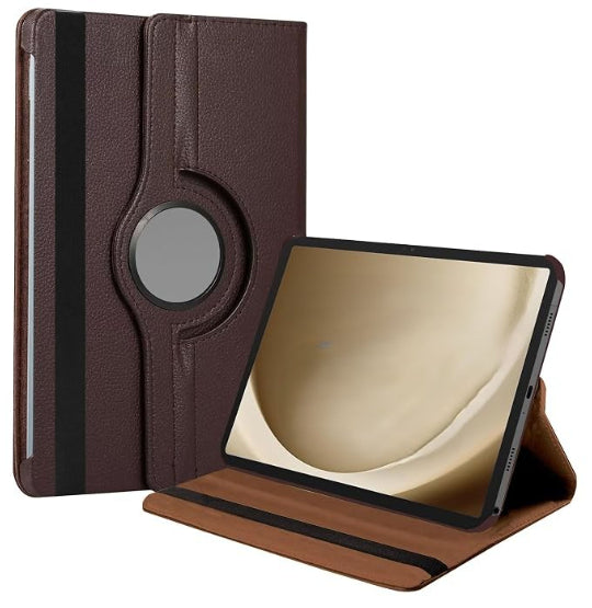 Smart Book Case 360° Rotating Stand Protective Case for Samsung Galaxy Tab A9 Plus (Brown)