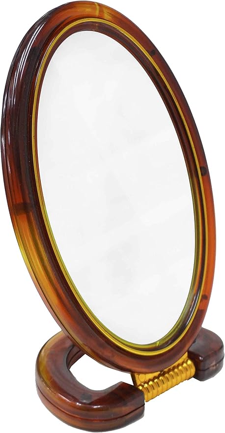 Chic de Double-sided oval Mirror A Hand,Table & Wall Mirror 18 x 13 cm No 430