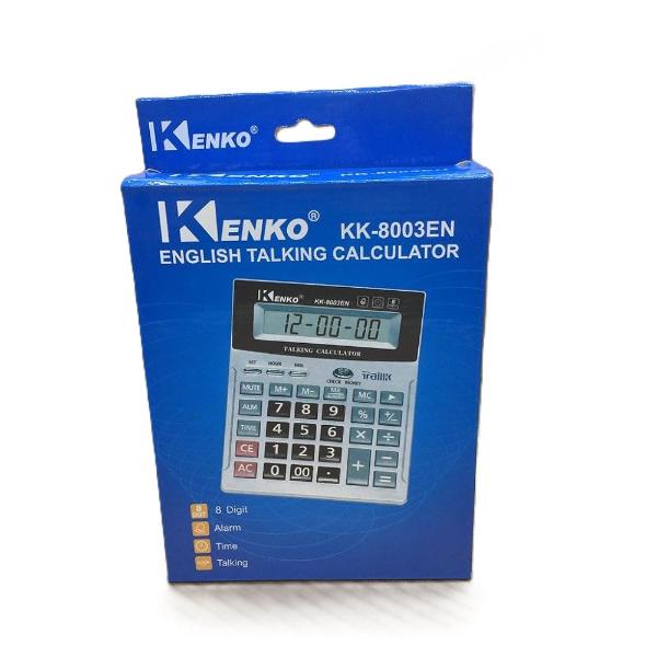 Calculator 8 Digit English Talking with Alarm, Time Show, Check Money Office Computer KK-8003EN