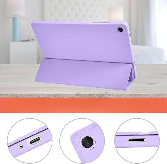 Smart Tri-fold Flip Case with Pencil Holder For Samsung Galaxy Tab A9 Plus - Purple