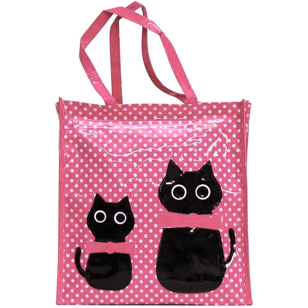 Cat Plastic 25x28cm Bag For Shopping And Daily Use - Rose