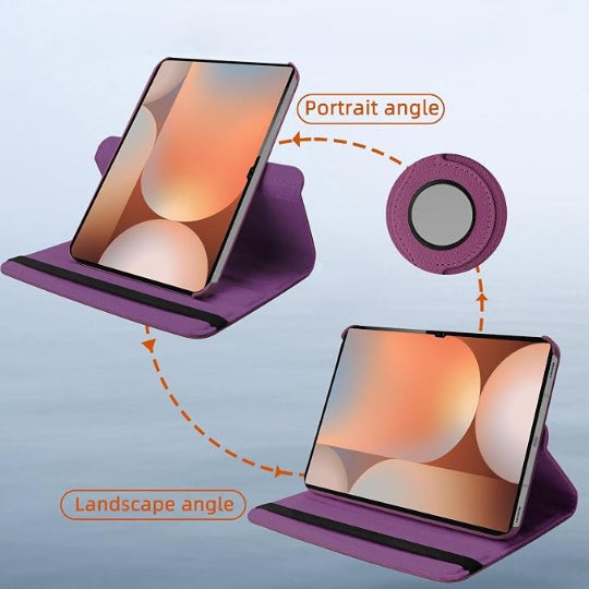 Smart Book Case 360° Rotating Cover For Samsung Galaxy Tab S10 Ultra / Tab S9 Ultra / Tab S8 Ultra 14.6" (Purple)