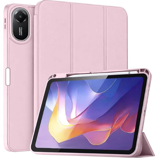 Smart Tri-fold Flip Case with Pencil Holder For Redmi Pad 2 Pro 12.1" - Rose Gold