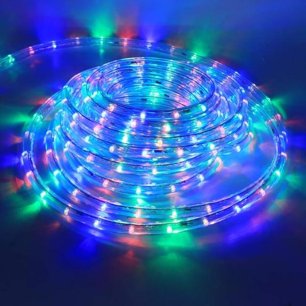 Rope LED Light Wheel Waterproof Tube Lights Strip Background Outdoor Christmas, Home Decoration 10M (MultiColor)