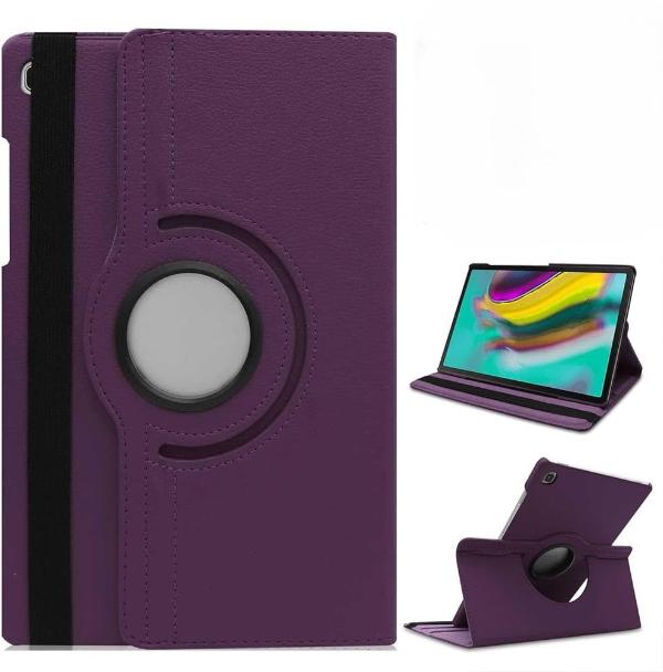 Cases Premium Quality Book Cover Case 360 Degree Rotating Stand Protective Cover For Sam Tab A9 Purple