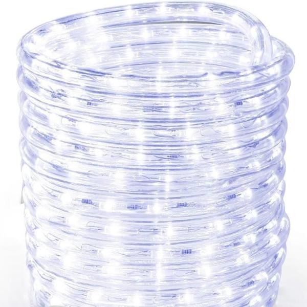 Rope LED Light Wheel Waterproof Tube Lights Strip Background Outdoor Christmas, Home Decoration 10M White