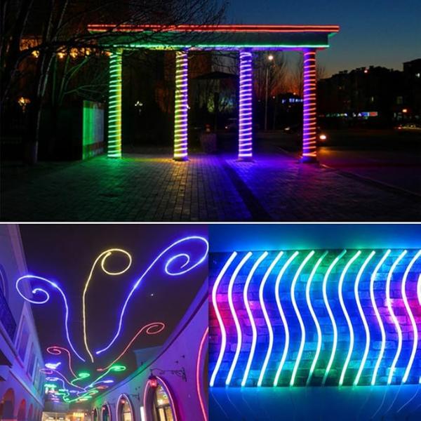 Rope LED Light Wheel Waterproof Tube Lights Strip Background Outdoor Christmas, Home Decoration 10M (MultiColor)