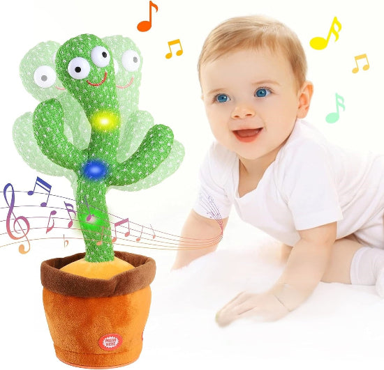 GREEN CACTUS TREE DANCING MUSICAL TOYS FOR KIDS Talkback Voice Reply,(Green)