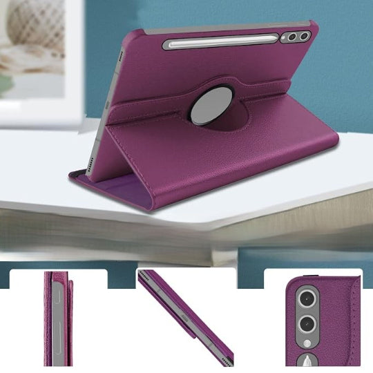 Smart Book Case 360° Rotating Cover For Samsung Galaxy Tab S10 Ultra / Tab S9 Ultra / Tab S8 Ultra 14.6" (Purple)
