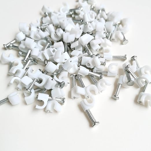 4mm Round Cable Wire Clips Plastic Cable Circle Clips Cable Management Electrical Wire Cord Tie Holder 100pcs