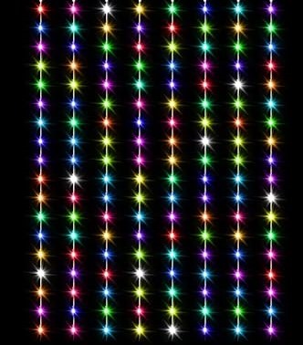 LED Christmas Curtain Lights  Wire Curtain String Lights 2m x 2m -  (Multi Colour)