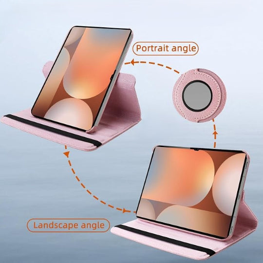 Smart Book Case 360° Rotating Cover For Samsung Galaxy Tab S11 Ultra 14.6" (Rose Gold)
