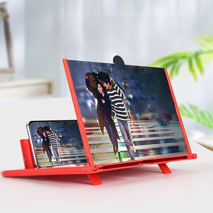 Mobile Phone Video Amplifier 3D Enlarged Screen Magnifier - Red