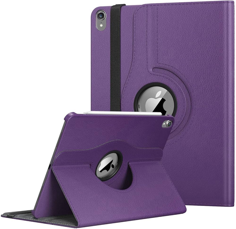 360 Degree Rotating Case Cover For iPad 10th Generation 10.9 inch Only Model Numbers are A2757, A2777, A2696 (Purple)