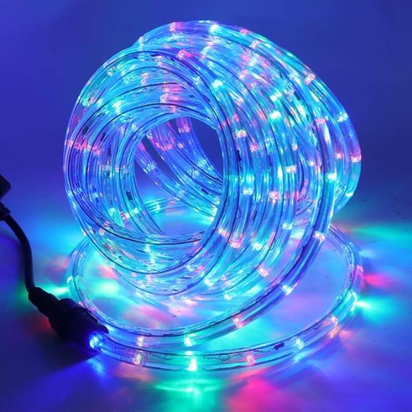 Rope LED Light Wheel Waterproof Tube Lights Strip Background Outdoor Christmas, Home Decoration 10M (MultiColor)