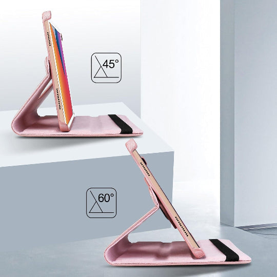Smart Book Case 360° Rotation for iPad 10.2" 9th Gen, (2021) 8th Gen, (2020) 7th Gen, (2019) / iPad Air 3 (10.5") iPad Pro 10.5) 3th Gen, (Rose Gold)