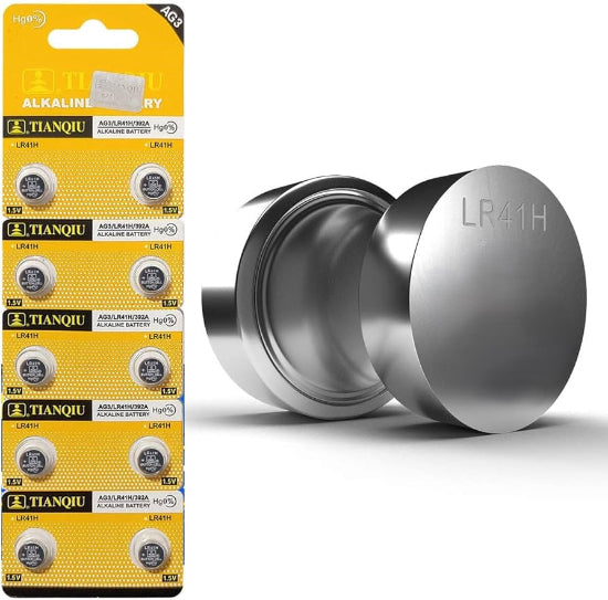 Tianqiu Alkaline Button Cell Battery AG3 LR41 LR41H 392A 192 736 - 1.5V (10Pcs)