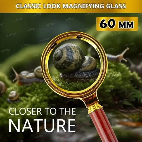 60mm Magnifying Glass for Reading Double Glass Antique Handheld Magnifier Glass