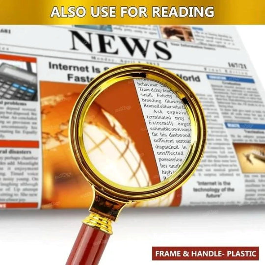 60mm Magnifying Glass for Reading Double Glass Antique Handheld Magnifier Glass