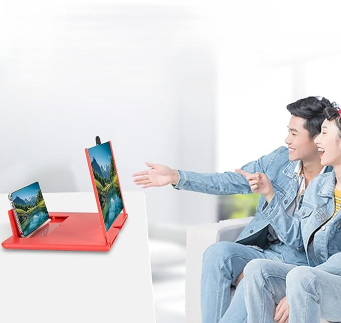 Mobile Phone Video Amplifier 3D Enlarged Screen Magnifier - Red