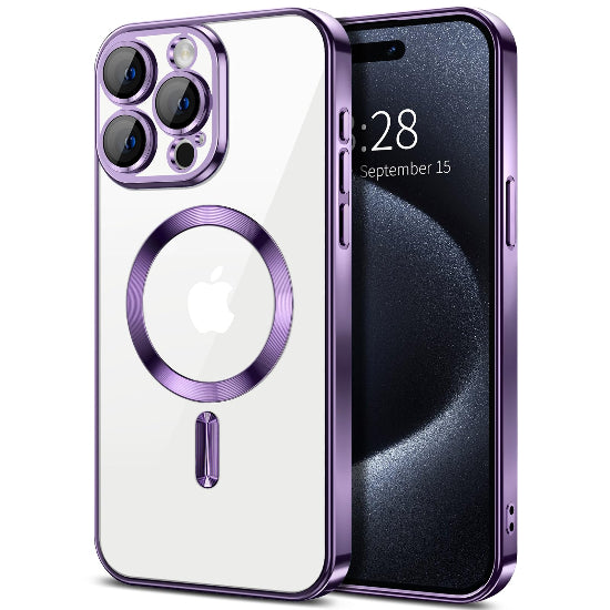 Magnetic Premium Electroplating Frame Cover Case for iPhone 15 Pro