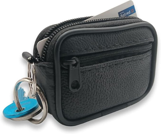 Mini Wallet - Belt Wallet Men & Women coin purse, wallet key bag, Card Holder-Small Purses - Travel Wallet - Black
