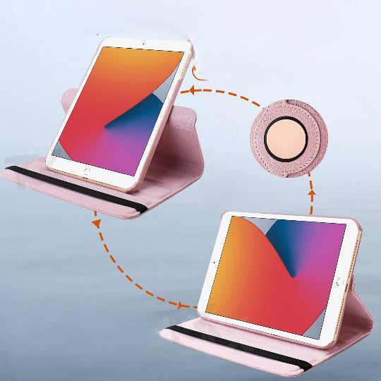 Smart Book Case 360° Rotation for iPad 10.2" 9th Gen, (2021) 8th Gen, (2020) 7th Gen, (2019) / iPad Air 3 (10.5") iPad Pro 10.5) 3th Gen, (Rose Gold)