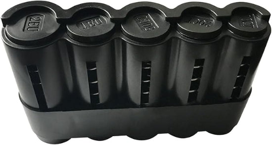 Waiter's coin case 5 places Universal Coin Holder Money Boxes Portable Coin Case Storage Box, Rounded Coin Holders for Cashiers, Waiters, Taxi Drivers (Black)