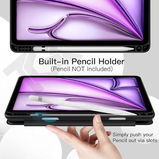 Smart Tri-fold Flip Case with Pencil Holder for Xiaomi Redmi Pad Pro 12.1 Inch Black