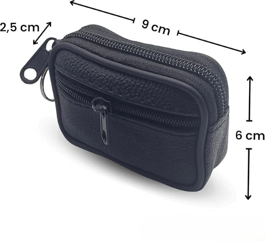 Mini Wallet - Belt Wallet Men & Women coin purse, wallet key bag, Card Holder-Small Purses - Travel Wallet - Black