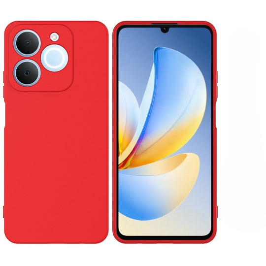 Oba Silicone Back Cover Case For Realme Note 70T (Red)
