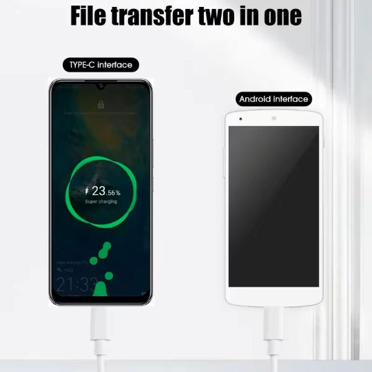 5A Type-C to Micro Fast Charging Data Cable Type C Male to Micro USB Male 1m White