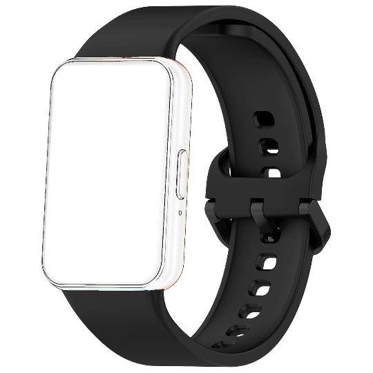 Strap suitable Silicone Watch Strap for Samsung Galaxy Fit 3 Black