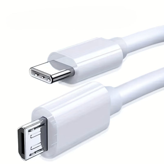 5A Type-C to Micro Fast Charging Data Cable Type C Male to Micro USB Male 1m White