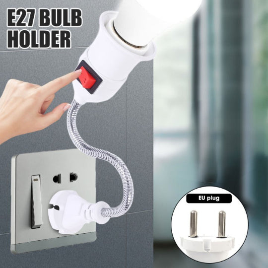 Flexible E27 Lamp Socket With Pull Switch - Eu/us/uk Plug, 28cm