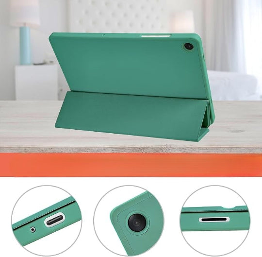 Smart Tri-fold Flip Case with Pencil Holder For Samsung Galaxy Tab A11 Plus - Green