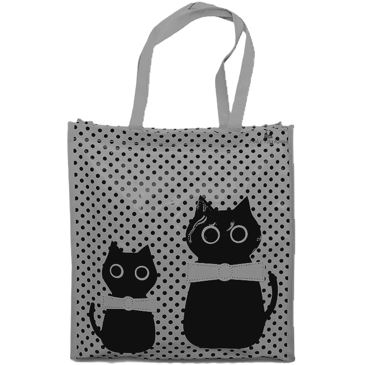 Cat Plastic 25x28cm  Bag For Shopping And Daily Use - Grey