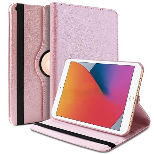Smart Book Case 360° Rotation for iPad 10.2" 9th Gen, (2021) 8th Gen, (2020) 7th Gen, (2019) / iPad Air 3 (10.5") iPad Pro 10.5) 3th Gen, (Rose Gold)