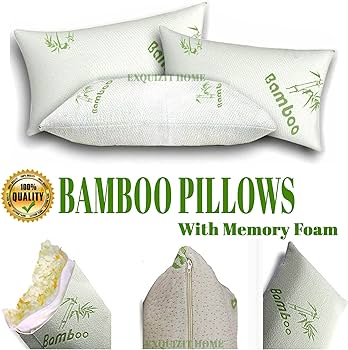 Memory Foam Bamboo Pillow Premium Firm Neck Support